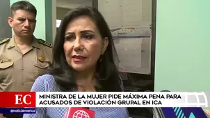 Ministra de la Mujer, Gloria Montenegro viajó hasta Ica para atender el caso. Foto: América Noticias