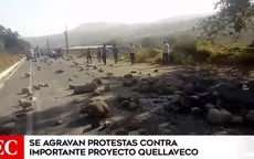 Moquegua: intensifican bloqueo de carretera Binacional en protesta contra Quellaveco - Noticias de moquegua