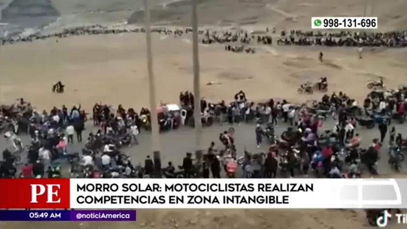 Morro Solar: Motociclistas realizaron competencia en zona intangible