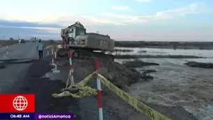 Continúan los trabajos de reforzamiento de vías en Lambayeque. Foto: América TV