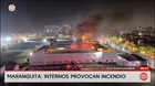 Motín e incendio en Maranguita movilizó a bomberos