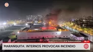 Motín e incendio en Maranguita movilizó a bomberos