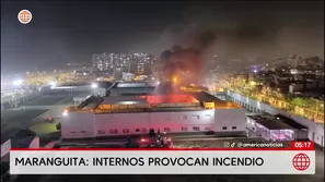Motín e incendio en Maranguita movilizó a bomberos. Foto y video: América Noticias