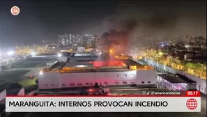 Motín e incendio en Maranguita movilizó a bomberos. Foto y video: América Noticias