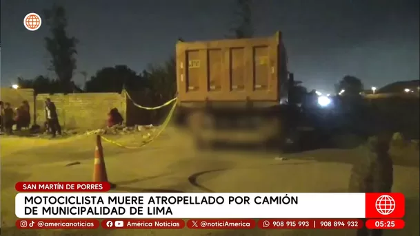 Motociclista muere atropellado por camión de Municipalidad de Lima en San Martín de Porres. Foto: América Noticias