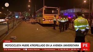 Motociclista muere atropellado en la avenida Universitaria en Comas. Foto y video: América Noticias