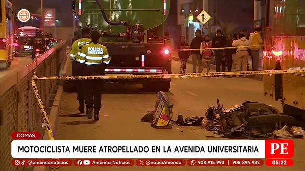 Motociclista muere atropellado en la avenida Universitaria en Comas. Foto: América Noticias