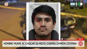 Motociclista muere tras chocar con cisterna en Villa María del Triunfo. Foto y video: América Noticias