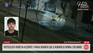 Motociclista muere en choque y denuncian robo de su morral con S/ 40 mil en Comas