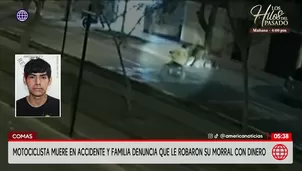 Motociclista muere en choque y denuncian robo de su morral con S/ 40 mil en Comas. Foto y video: América Noticias