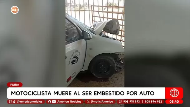 Motociclista muere tras violento choque con auto en Piura. Foto: América Noticias
