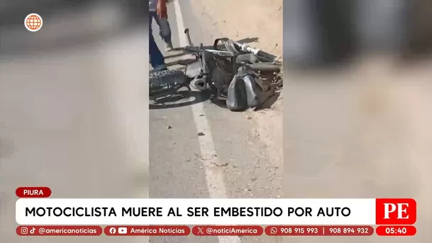 Motociclista muere tras violento choque con auto en Piura. Foto: América Noticias