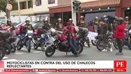 Motociclistas piden anular uso de chalecos con placas