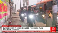 Motociclistas usan chalecos pero invaden veredas en SMP
