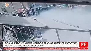 Mototaxi con escolares se estrella en Manchay: dos muertos y varios heridos. Foto y video: América TV