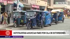 Mototaxistas anuncian paro por ola de extorsiones