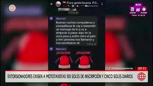Delincuentes extorsionan a mototaxistas en Surco/ América Noticias Delincuentes extorsionan a mototaxistas en Surco/ América Noticias