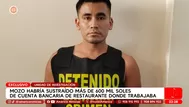 Mozo habría sustraído más de S/ 600 mil de restaurante