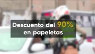 MTC detalló infracciones que no tendrán descuento del 90 %