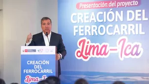 El ministro de Transportes y Comunicaciones, Raúl Pérez Reyes, presentó el proyecto "Ferrocarril Lima - Ica". Foto: Andina. Video: Canal N