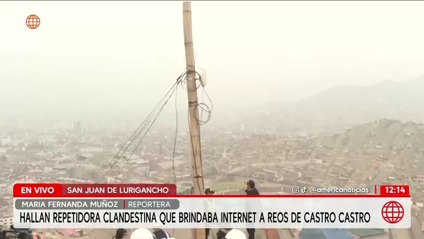 MTC retira antena ilegal de internet cerca de penal Castro Castro. Foto: América Noticias MTC retira antena ilegal de internet cerca de penal Castro Castro. Foto: América Noticias