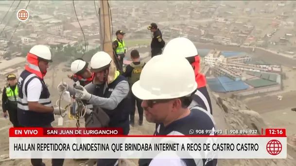 MTC retira antena ilegal de internet cerca de penal Castro Castro. Foto: América Noticias MTC retira antena ilegal de internet cerca de penal Castro Castro. Foto: América Noticias