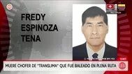 Muere chofer de Translima baleado en Carabayllo