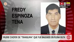 Muere chofer de Translima baleado en Carabayllo. Foto y video: América Noticias