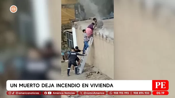 Un muerto deja incendio en vivienda en el Cercado de Lima. Foto: América Noticias