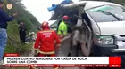 Mueren pasajeros por caída de roca sobre una combi en Apurímac