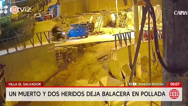 Un muerto y dos heridos deja balacera en pollada en Villa El Salvador. Foto: América Noticias