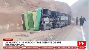 Un muerto y 35 heridos tras despiste de bus interprovincial en Arequipa. Foto y video: América Noticias