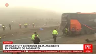 Un muerto tras volcadura de bus en variante de Pasamayo