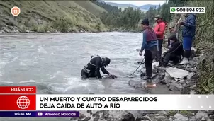 Un muerto y cuatro desaparecidos deja caída de auto a río en Huánuco. Foto y video: América Noticias