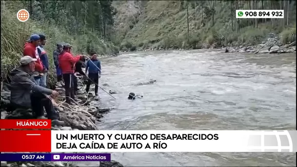 Un muerto y cuatro desaparecidos deja caída de auto a río en Huánuco. Foto: América Noticias