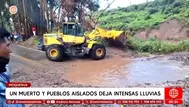 Un muerto y pueblos aislados deja intensas lluvias en Moquegua