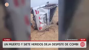 Un muerto y siete heridos deja despiste de combi en Tumbes. Foto y video: América Noticias