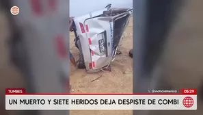 Un muerto y siete heridos deja despiste de combi en Tumbes. Foto y video: América Noticias