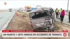 Un muerto y siete heridos en doble choque en la Panamericana Sur