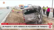 Un muerto y siete heridos en doble choque en la Panamericana Sur