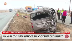 Un muerto y diez heridos tras doble choque en la Panamericana Sur. Foto y video: América Noticias