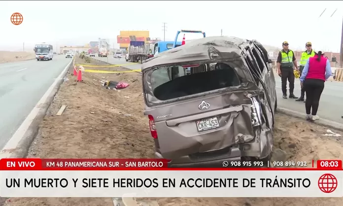 Accidente Panamericana Sur deja un muerto y siete heridos