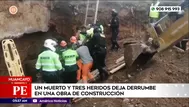 Un muerto y tres heridos tras derrumbe en obra de construcción