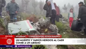 Un muerto y varios heridos al caer combi a un abismo en Apurímac. Foto y video: América Noticias