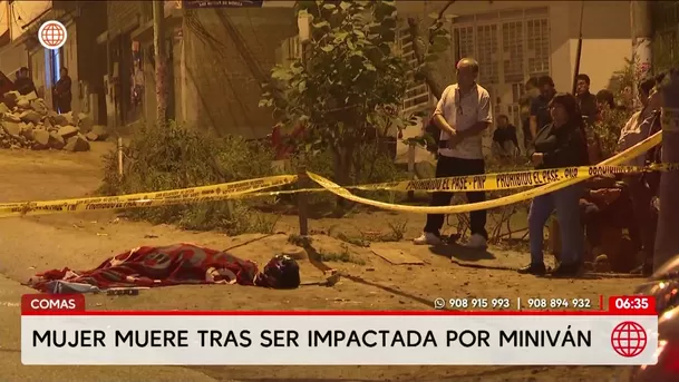 Mujer de 31 años muere atropellada por miniván en Comas. Foto: América Noticias Mujer de 31 años muere atropellada por miniván en Comas. Foto: América Noticias