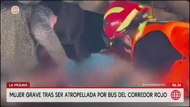Bus del Corredor Rojo atropella a mujer en La Molina/ América Noticias Bus del Corredor Rojo atropella a mujer en La Molina/ América Noticias