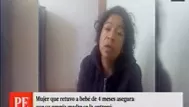 Mujer acusada de secuestrar a bebé asegura que su madre se lo entregó