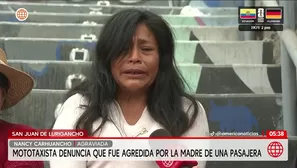 Mujer agrede a mototaxista con una piedra en San Juan de Lurigancho. Foto y video: América Noticias