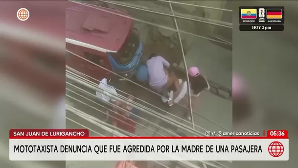 Mujer agrede a mototaxista con una piedra en San Juan de Lurigancho. Foto: América Noticias