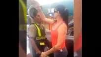 Mujer agresora de policía en el aeropuerto Jorge Chávez. Imagen: El Comercio